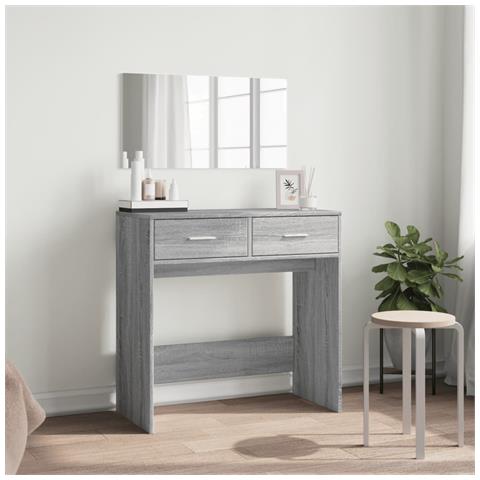 Toeletta Con Specchio Grigio Sonoma 80x39x80 Cm - Foto 3