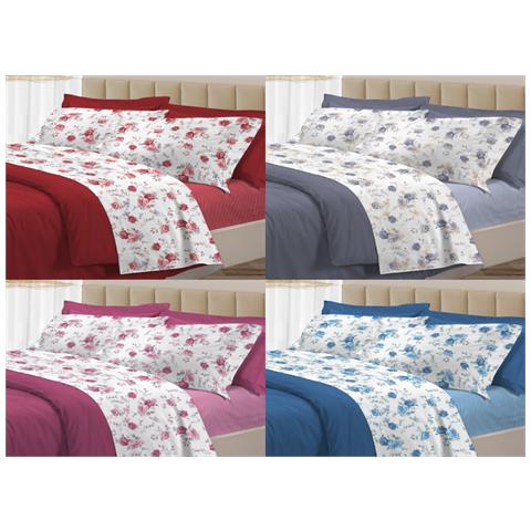 Completo Lenzuola Letto 100% Cotone Made Italy 3027 Disegno Sanderson Piazza E Mezza Grigio - Foto 2