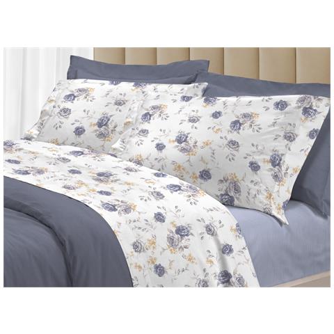 Completo Lenzuola Letto 100% Cotone Made Italy 3027 Disegno Sanderson Piazza E Mezza Grigio - Foto 1