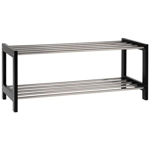 Scarpiera Padova - Nero - Metallo - 78x34x32 Cm - Foto 1