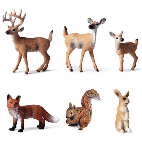 Set Di 6 Statuette Di Animali Della Foresta Realistiche Set Di Animali Della Foresta - Foto 1