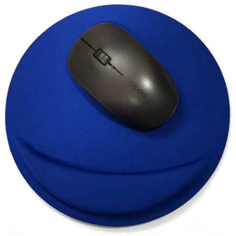 Tappetino Per Mouse Ergonomico Rotondo Con Poggiapolsi Blue - Foto 1