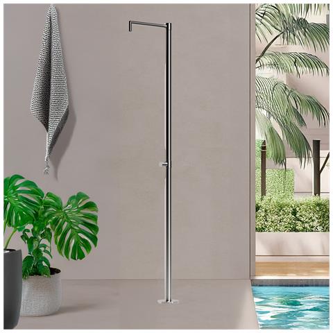 Doccia Inoc Monocolo Doccia In Acciaio Inox 316l Con Temporizzatore Solo Acqua Fredda Risparmio Di Acqua Installazione Semplice Con Scatola Cbox Dedicata Ideale Per Ogni Spazio Esterno - Foto 1
