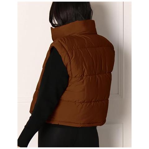 Giacca Da Donna Cicy Bell Piumino Elegante Con Maniche Rimovibili Color Cacao, Taglia M - Foto 2