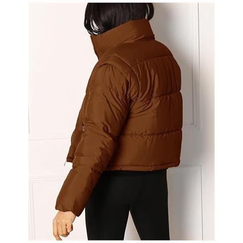 Giacca Da Donna Cicy Bell Piumino Elegante Con Maniche Rimovibili Color Cacao, Taglia M - Foto 6