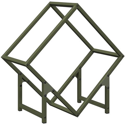 Rastrelliera per Legna da Ardere Verde Oliva 50x25x50 cm - Foto 1