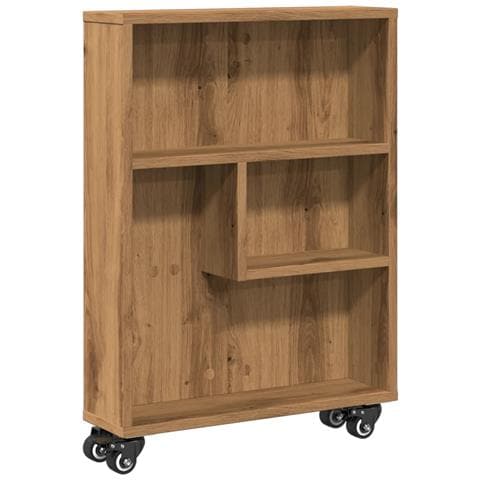 Carrello Stretto Rovere Artigianale 48x13x68 Cm In Truciolato - Foto 2