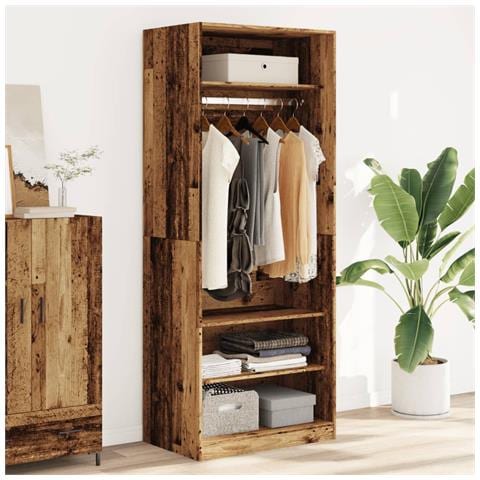 Armadio Legno Antico 80x50x200 Cm In Legno Multistrato - Foto 1