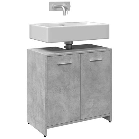 Mobile Lavabo Bagno Grigio Cemento 60x33x60cm Legno Multistrato - Foto 1