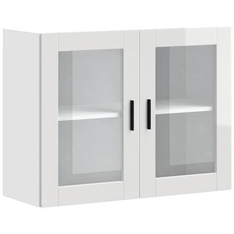 Pensile Da Cucina Con Porta In Vetro Porto Bianco Lucido - Foto 2