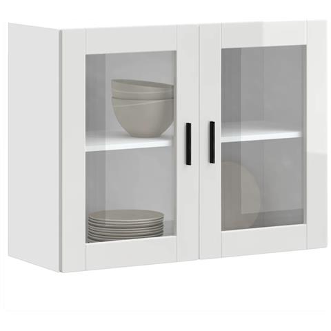 Pensile Da Cucina Con Porta In Vetro Porto Bianco Lucido - Foto 1