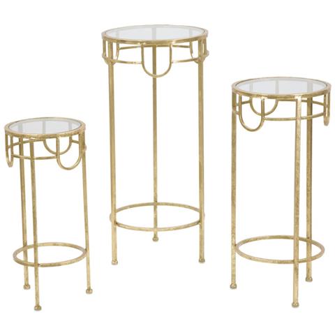 Set Di Tavolini Mf428 - Oro - Metallo - 33x33x70 Cm - Foto 1