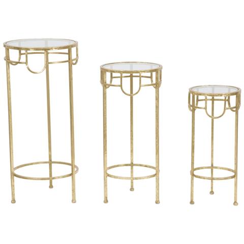 Set Di Tavolini Mf428 - Oro - Metallo - 33x33x70 Cm - Foto 2