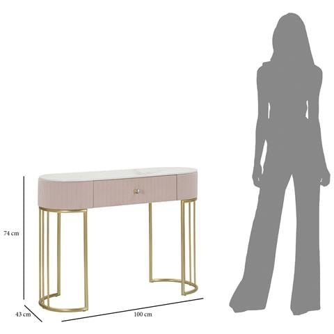 Tavolo Consolle Mf616 - Rosa - Legno - 100x40x75 Cm - Foto 8