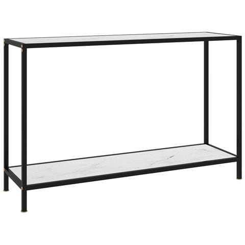 Tavolo Consolle Bianco 120x35x75 Cm In Vetro Temperato - Foto 2