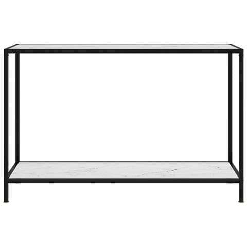 Tavolo Consolle Bianco 120x35x75 Cm In Vetro Temperato - Foto 1