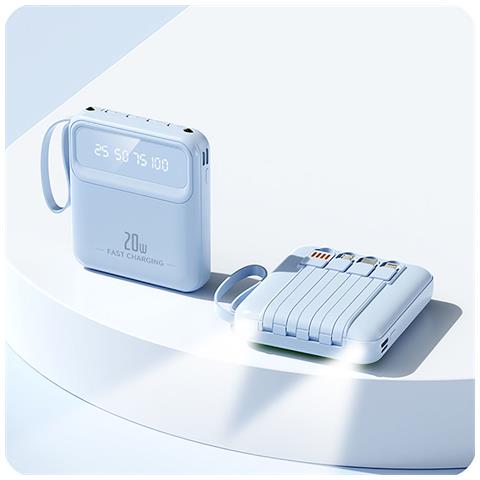 Powerbank 10000mah 20w Con Display Led / Torcia / Cavi Compatti - Foto 2