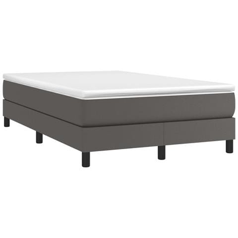 Giroletto a Molle con Materasso Grigio 120x190 cm in Similpelle - Foto 1