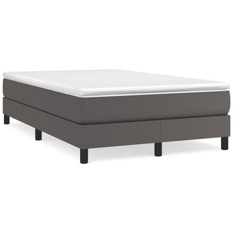 Giroletto a Molle con Materasso Grigio 120x190 cm in Similpelle - Foto 2