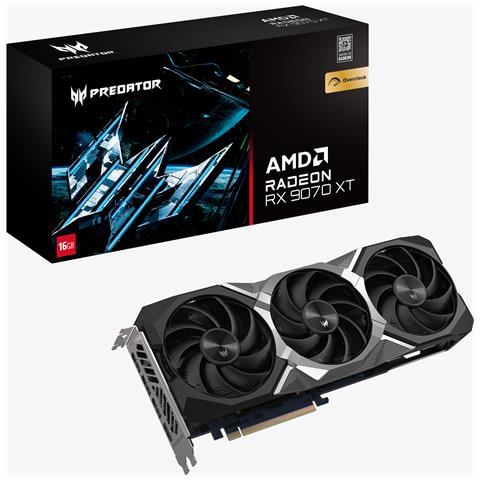 Radeon RX 9070 XT 16GB GDDR6 PCI Express x16 5.0 x1 x HDMI 3x DisplayPorts Predator BiFrost OC - Foto 1