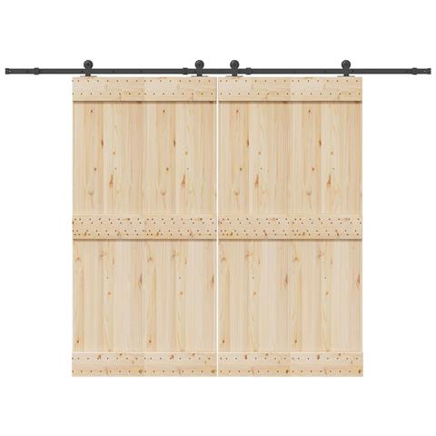 Kit di Binari per Porte Scorrevoli 305 cm Acciaio Nero - Foto 2