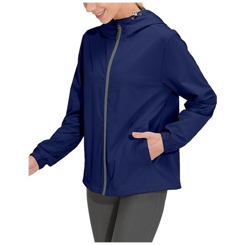 Giacca Leggera Con Cappuccio, Elegante Blu Navy Taglia S - Foto 1