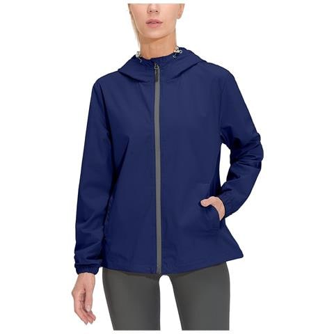 Giacca Leggera Con Cappuccio, Elegante Blu Navy Taglia S - Foto 5
