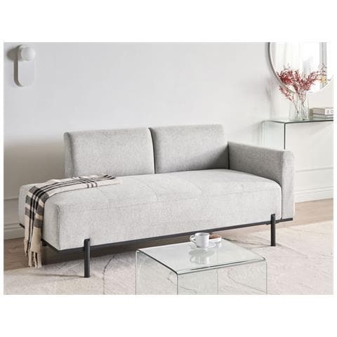Chaise Longue Savasse Lino Sintetico Grigio Chiaro - Foto 1