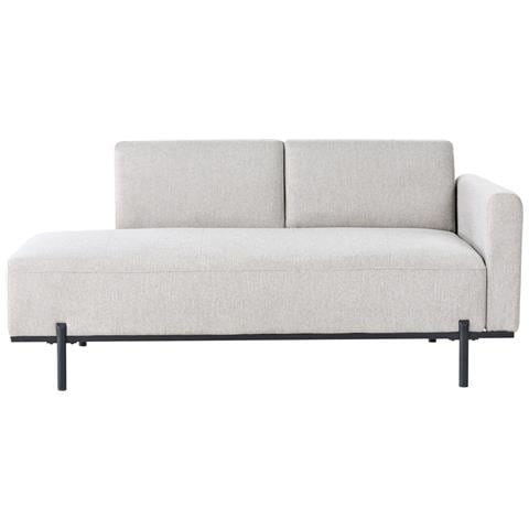 Chaise Longue Savasse Lino Sintetico Grigio Chiaro - Foto 2