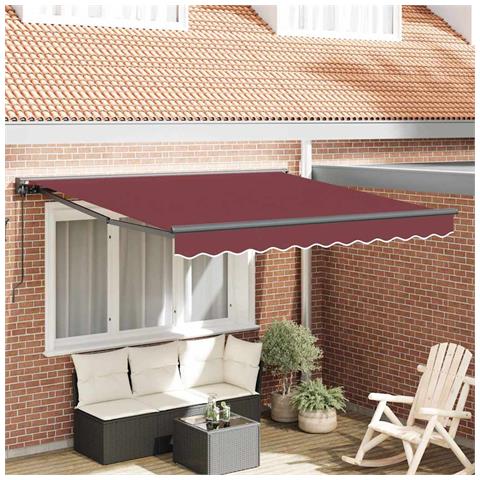 Tenda Retrattile Rosso Borgogna 350x250 cm Tessuto - Foto 2