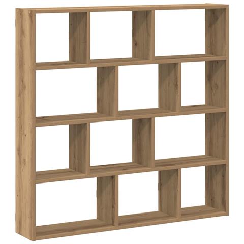 Mensola a Muro Cubo 12 Scomparti Truciolato Rovere Artigianale - Foto 1
