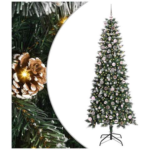 Albero di Natale artificiale con 300 LED Verde 240 cm - Foto 1