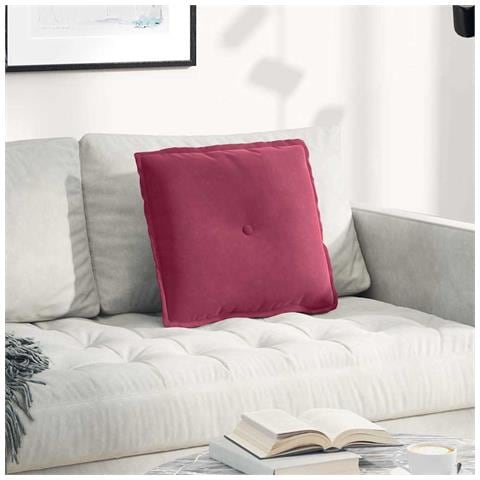 Cuscino per Schiena Rosso Vino 50 x 45 cm Tessuto in Cords - Foto 2