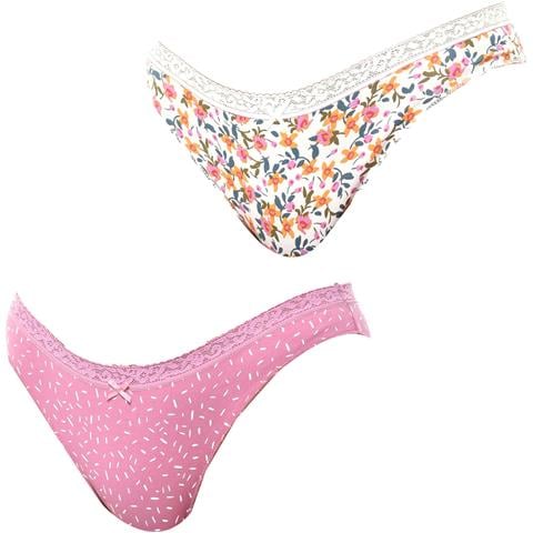 Confezione X 2 Mutandine Di Cotone Mini Coquettes Da Donna Jpb4 - Foto 1