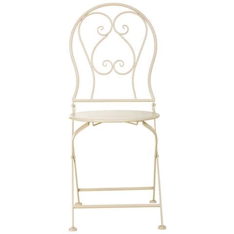 Sedia In Ferro Battuto Beige 38x46x90h Cm - Foto 2