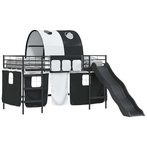 Struttura del letto loft per bambini Nero 79,5 x 200 cm Metallo - Foto 1