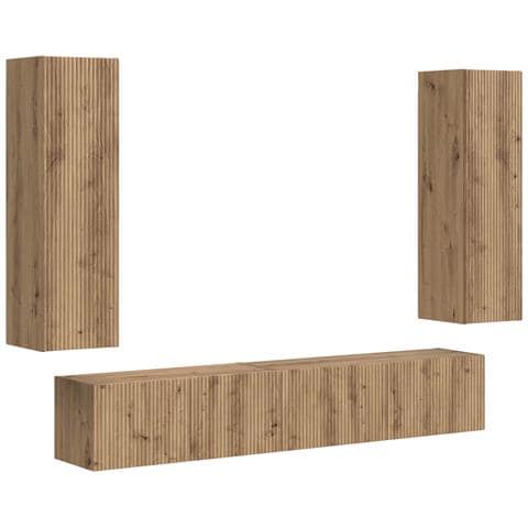 Set mobile TV 3 pcs Rovere artigianale Legno multistrato - Foto 1