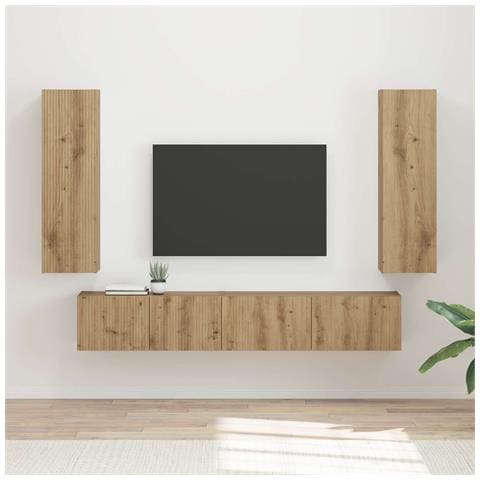 Set mobile TV 3 pcs Rovere artigianale Legno multistrato - Foto 2