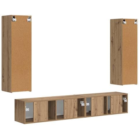 Set mobile TV 3 pcs Rovere artigianale Legno multistrato - Foto 9
