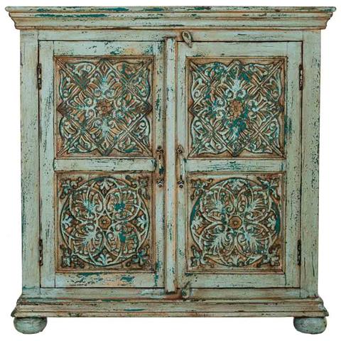 Mobile Da Ingresso Artigianale In Legno Blu 90x40x90h Cm - Foto 2