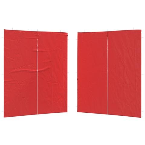 Parete per tenda da festa 2 pcs Rosso 200 x 195 cm PE e Acciaio - Foto 1
