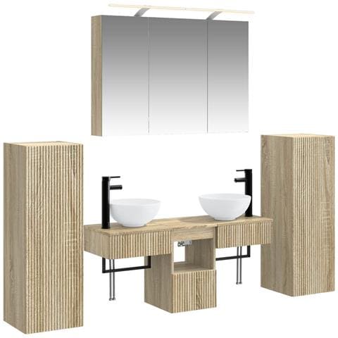 Set di mobili per il bagno 6 pcs Rovere Sonoma - Foto 1