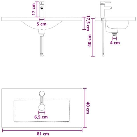Lavabo da bagno Cromato 81 x 40 x 17,5 cm Metallo - Foto 8