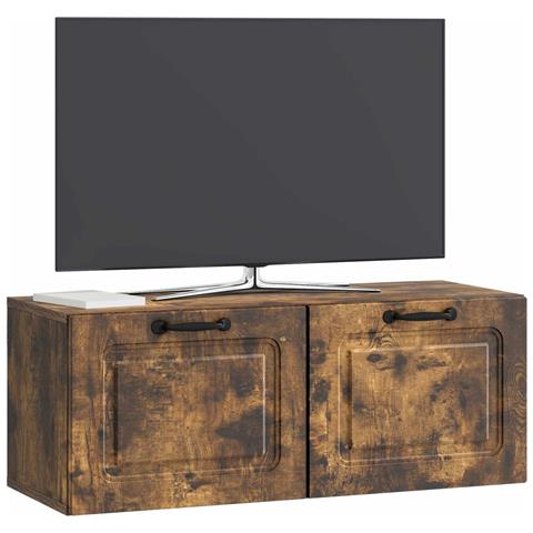 Mobile Porta TV da Muro Rovere Fumo 78,5 x 31 x 30 cm - Foto 2