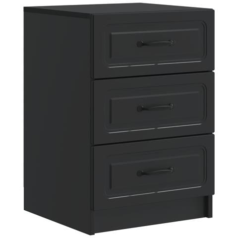 Armadio da Notte Nero 43 x 41 x 63,5 cm Legno ingegnerizzato - Foto 1