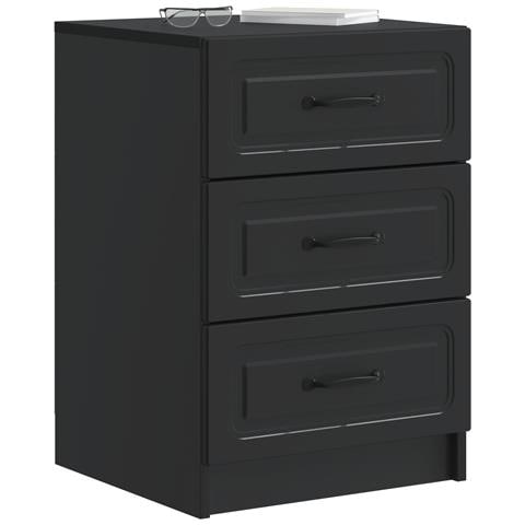 Armadio da Notte Nero 43 x 41 x 63,5 cm Legno ingegnerizzato - Foto 2