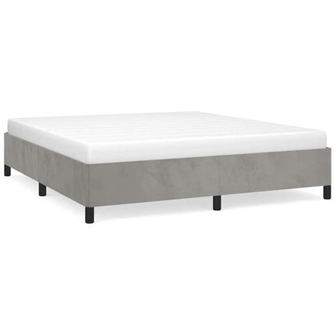 Struttura letto senza Materasso Grigio Chiaro 193x203 cm matrimoniale Velluto - Foto 1