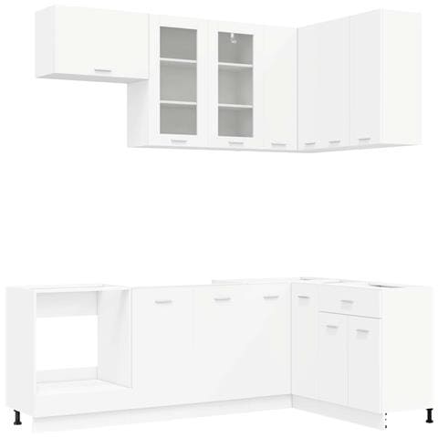 Unità Cucina LYON 8 pz Bianco Legno ingegnerizzato - Foto 1