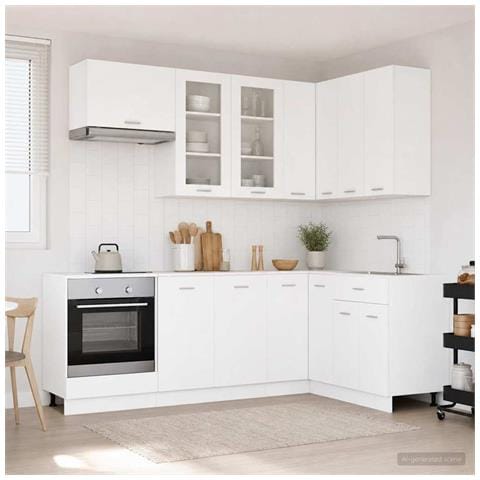 Unità Cucina LYON 8 pz Bianco Legno ingegnerizzato - Foto 2