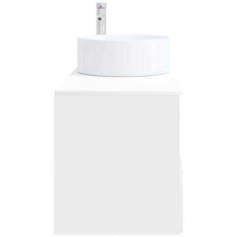 Set di mobili per il bagno 2 pz Bianco Legno ingegnerizzato - Foto 2